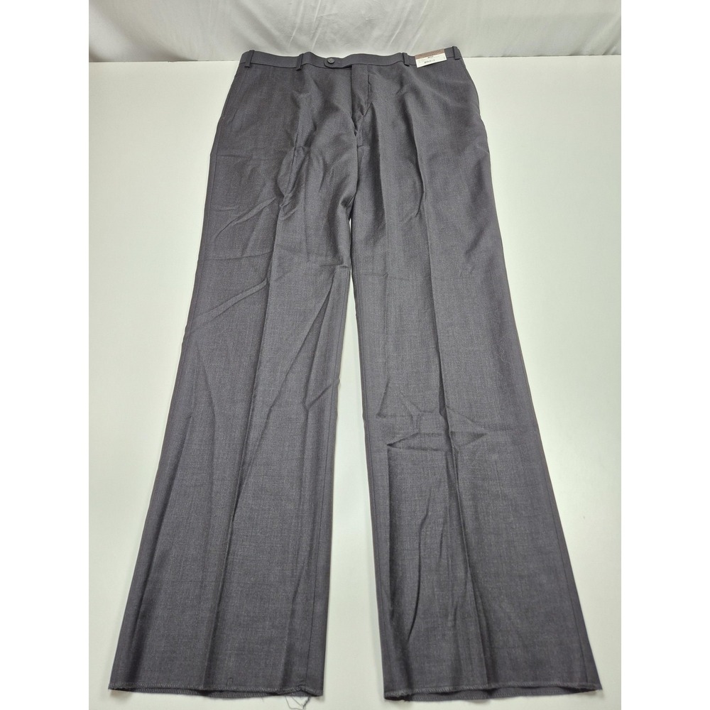 Prontomoda Dress Pants Mens 40x36 Gray Super 140s Merino Wool Unhemmed NWT